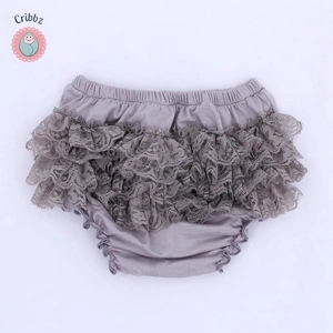Ruffle Lace Leopard Baby Bloomers Diaper Cover