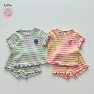 Summer Baby Girl Striped Clothing Set