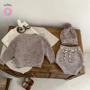 Newborn Knit Pullover and Shorts Set