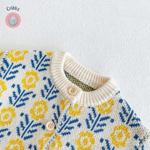 Baby Girl Knit Cardigan & Jumpsuit Set