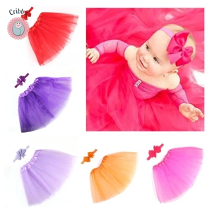 Cute Baby Girls Tutu Skirt and Headband Set