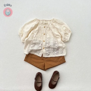 Kids Summer Floral Embroidery Blouse