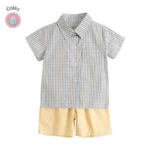 Plaid Cotton Toddler Boys Clothing Set