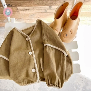 Kids Long Sleeve Cotton Cardigan Coat