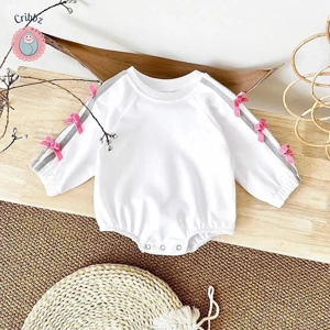 Spring Baby Girl Bow Romper
