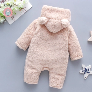 Winter Lamb Hair Bear Baby Jumpsuit