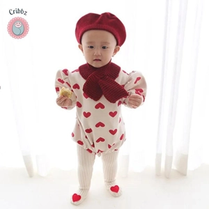 Red Heart Striped Baby Leggings