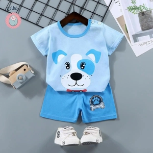 Kids Cartoon Print T-Shirt & Shorts Set