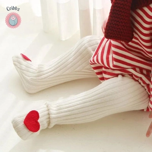 Red Heart Striped Baby Leggings