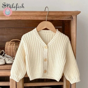 Autumn V-Neck Cardigan for Newborns