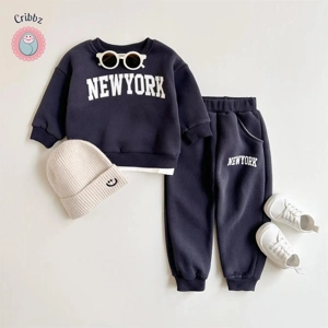 Winter Plush Casual Outfit Set for Newborns