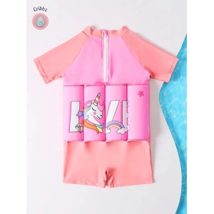 Childrens Cartoon Print Buoyancy Swimsuit