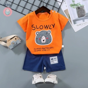 Kids Cartoon Print T-Shirt & Shorts Set