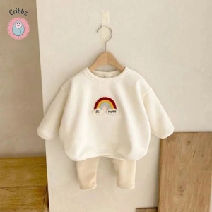 Autumn Rainbow Hoodie Set for Toddlers