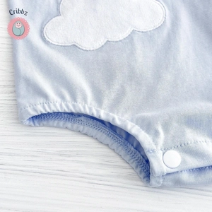 Newborn Summer Romper with Cloud Pattern