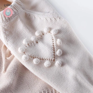 Spring Heart Knitted Jumpsuit for Infants