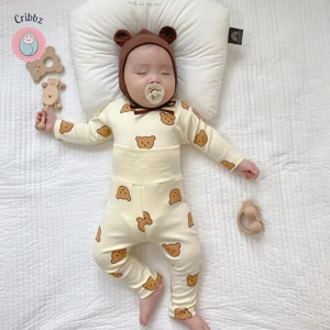 Cute Cartoon Print Baby Pajama Suit