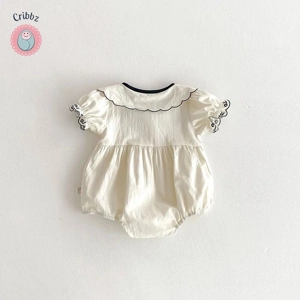 Baby Girls Summer Embroidered Bodysuit Set