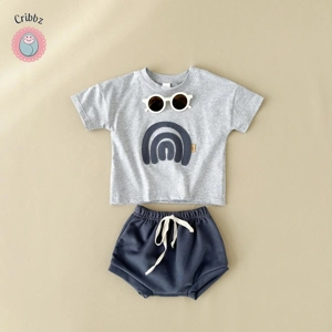 Infant Rainbow Patchwork Summer Set