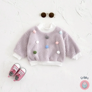 Purple Winter Sweater for Newborn Girls