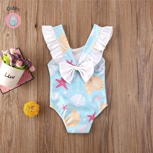 Newborn Baby Girls Shell Print Swimsuit