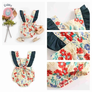 Summer Cotton Baby Girls Romper Set