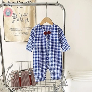 {Toddler Boy Long Sleeve Plaid Romper