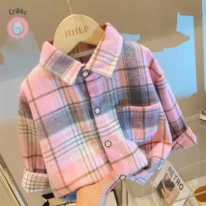 Vintage Plaid Casual Shirt for Kids