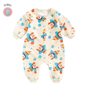 Warm Flannel Baby Jumpsuit for Winter
