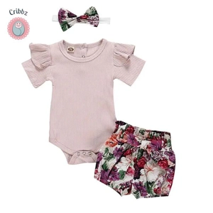 Summer Infant Girl Ruffle Romper Set