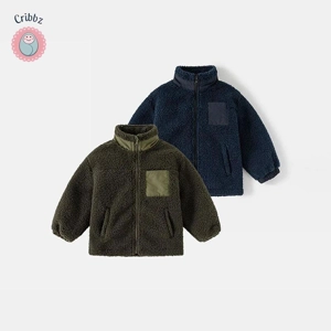 Boys Velvet Stand-Up Collar Coat