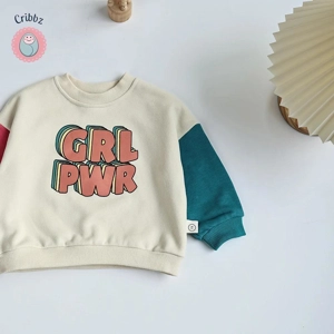 Baby Girl Letter Print Hoodie Sweatshirt