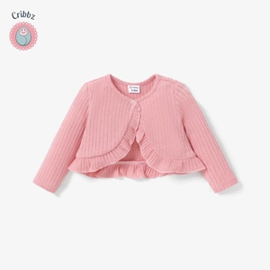 Baby Girl Ruffle Trim Long-sleeve Cardigan