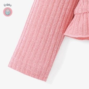 Baby Girl Ruffle Trim Long-sleeve Cardigan