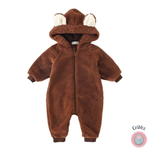 Warm Fleece Toddler Animal Hooded Jumpsuit