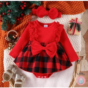 Newborn Baby Girl Christmas Ruffle Romper