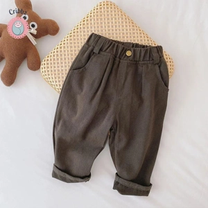 Casual Elastic Waist Kids Trousers