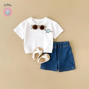 Dinosaur Embroidery Baby Denim Outfit Set