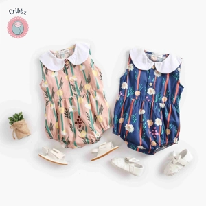 Cute Floral Summer Bodysuits for Baby Girls