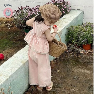 Summer Lace Sleeveless Kids Clothing Set