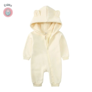 Cozy Bear Hoodie Romper for Infants