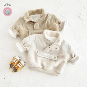 Warm Fleece Winter Button Coat Kids