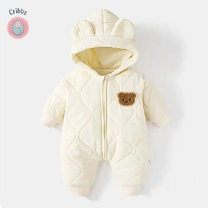 Winter Fur Lined Baby Romper Jumpsuit