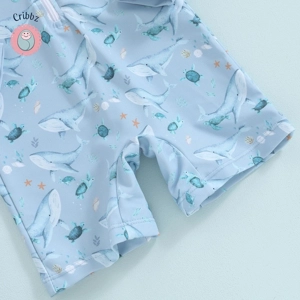 Toddler Whale Print Swimwear Set