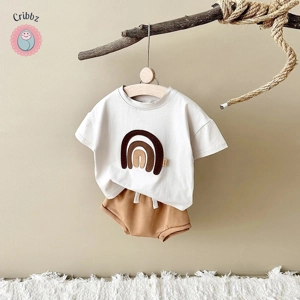 Rainbow Patchwork Baby Boys Summer Outfit