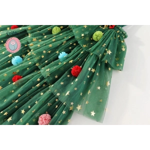 Girls Green Tulle Christmas Dress