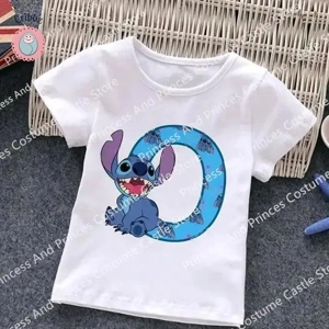 Stitch Letter Kids Cartoon Tee