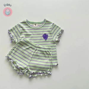Summer Baby Girl Striped Clothing Set