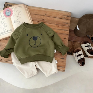 Baby Boys Cotton Elastic Waist Trousers