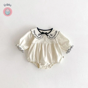 Baby Girls Summer Embroidered Bodysuit Set